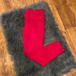 Maurices Red Jeggings